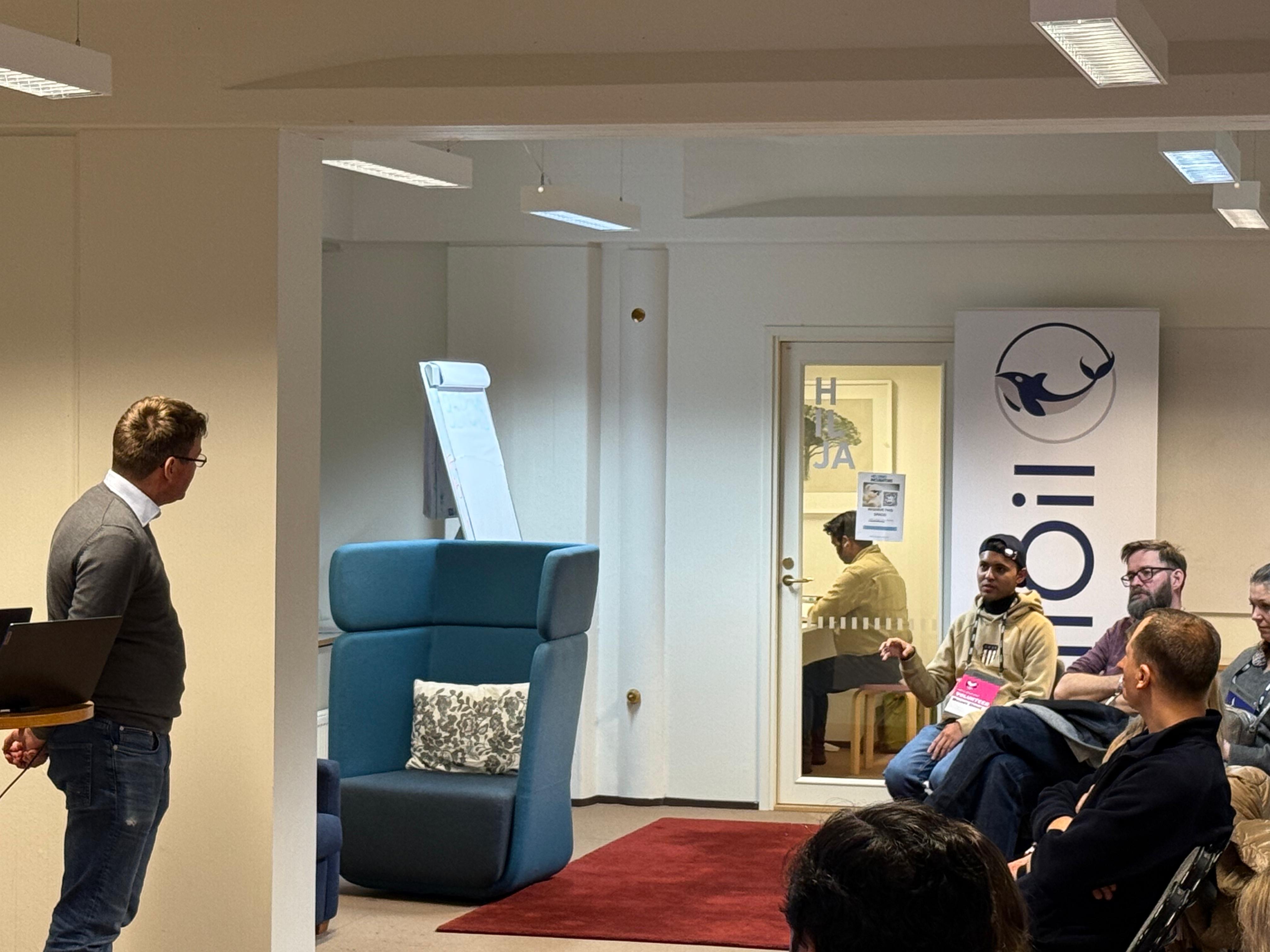 Ronny Rantamäki speaking at InfraX Episode 2